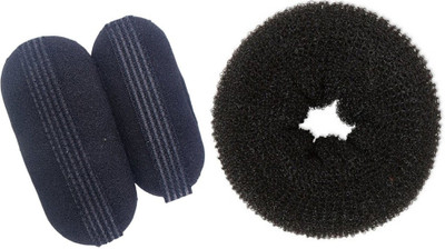 

JAMPAK Hair Accessories set of 3 pcs / medium size hair donut and 2 pcs tic-tak clip one small , one big Bun(Black)
