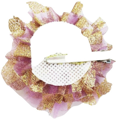 

Takabee by Shivani Mauve Golden glitter flower Hair Clip(Purple, Gold)