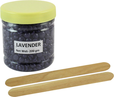 

Ear Lobe & Accessories Lavender Flavored Depilatory Pearl Hair Removal Hot Wax Beans (200 gms) with 2 Wax Applicator Wax(200 g)