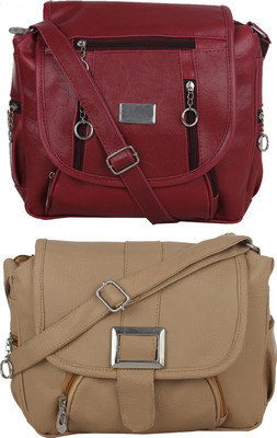 

Element Cart Sling Bag(Maroon, Brown), Brown;maroon