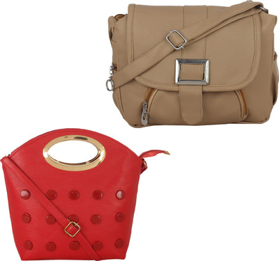 

Fillin Cart Sling Bag(Red, Brown), Brown;red