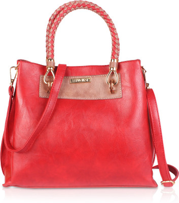

Luvoksi Hand-held Bag(Red, Brown), Brown;red