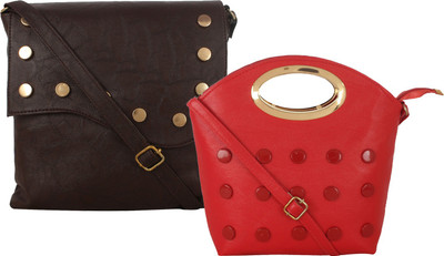 

Fillin Cart Sling Bag(Brown, Red)