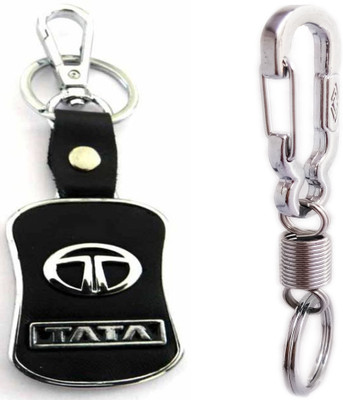 MGP FASHION tata slim black metal and curve spring hook car combo Key Chain