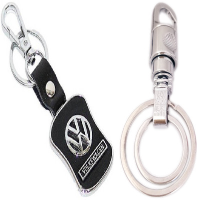 MGP FASHION volkswagon car slim metal and round silver hook car combo Key Chain