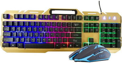 

ROQ K36 Led Backlit Usb Gaming Keyboard + Optical Pc Mouse Sets Wired Usb Wired USB Gaming Keyboard(Multicolor)