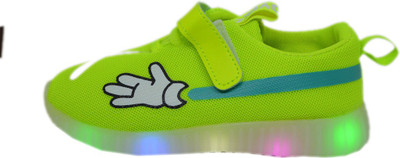 

PASSION PETALS Boys & Girls Velcro Sneakers(Green