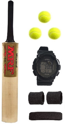 

SportsCorner Gold Sticker Poplar/Popular Willow Cricket Bat (For Tennis Ball) Size-5 Combo (Kit of 5 Items) Cricket Kit