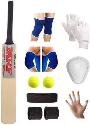 

SportsCorner MPF Silver Sticker Poplar/Popular Willow Cricket Bat (For Tennis Ball) Full Size Combo (Kit of 9 Items) Cricket Kit