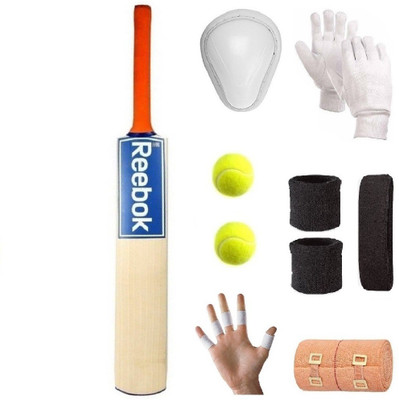 

SportsCorner Branded Blue Sticker Poplar/Popular Willow Cricket Bat (For Tennis Ball) Full Size Combo (Kit of 8 Items) Cricket Kit