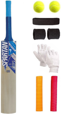 

SportsCorner Blue Sticker Poplar/Popular Willow Cricket Bat (For Tennis Ball) Full Size Combo (Kit of 6 Items) Cricket Kit