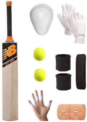 

SportsCorner Branded Sticker Poplar/Popular Willow Cricket Bat (For Tennis Ball) Size-6 Combo (Kit of 8 Items) Cricket Kit
