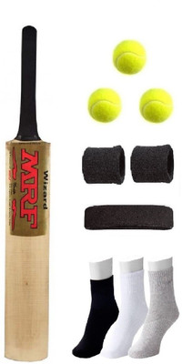 

SportsCorner Gold Sticker Poplar/Popular Willow Cricket Bat (For Tennis Ball) Full Size Combo (Kit of 5 Items) Cricket Kit