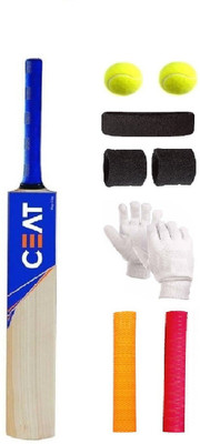 

SportsCorner Branded Sticker Poplar/Popular Willow Cricket Bat (For Tennis Ball) Size-6 Combo (Kit of 6 Items) Cricket Kit