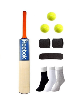 

SportsCorner Branded Blue Sticker Poplar/Popular Willow Cricket Bat (For Tennis Ball) Size-4 Combo (Kit of 5 Items) Cricket Kit