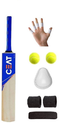 

SportsCorner Branded Sticker Poplar/Popular Willow Cricket Bat (For Tennis Ball) Size-4 Combo (Kit of 6 Items) Cricket Kit