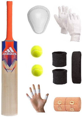 

SportsCorner Branded Sticker Poplar/Popular Willow Cricket Bat (For Tennis Ball) Size-5 Combo (Kit of 8 Items) Cricket Kit