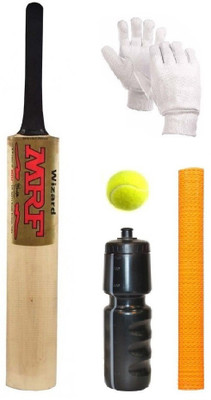 

SportsCorner MPF Gold Sticker Poplar/Popular Willow Cricket Bat (For Tennis Ball) Size-6 Combo (Kit of 5 Items) Cricket Kit