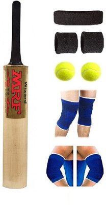 

SportsCorner MPF Gold Sticker Poplar/Popular Willow Cricket Bat (For Tennis Ball) Full Size Combo (Kit of 6 Items) Cricket Kit