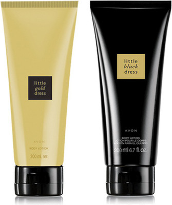 

Avon Anew Little Dress Body Lotion (Black & Gold) - 200 ml each(300 ml)