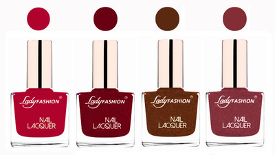

Lady Fashion Ultra High Shine Long Stay Nail Polish Pink,Pink,Copper,Mauve(Pack of 4)