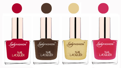 

Lady Fashion Ultra High Shine Long Stay Nail Polish Pink,Mettalic Brown,Mettalic Gold,Mettalic Pink(Pack of 4)