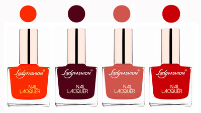 

Lady Fashion Ultra High Shine Long Stay Nail Polish Nude,Maroon,Nude,Juicy Red(Pack of 4)