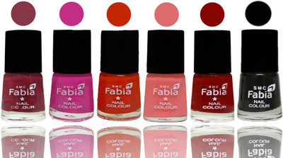 

Fabia Nail Polish Matte Look Attractive Your Nails Wine Red-Pink Pink-Fire Orange-Baby Pink-Bold Red-Black(Pack of 6)