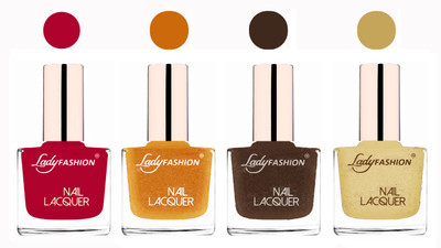 

Lady Fashion Ultra High Shine Long Stay Nail Polish Pink,Golden,Mettalic Brown,Mettalic Gold(Pack of 4)