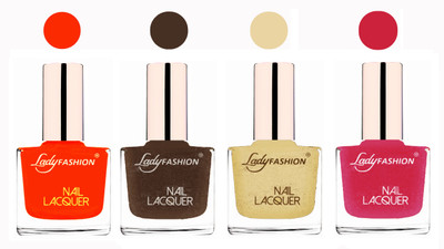 

Lady Fashion Ultra High Shine Long Stay Nail Polish Nude,Mettalic Brown,Mettalic Gold,Mettalic Pink(Pack of 4)