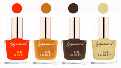 

Lady Fashion Ultra High Shine Long Stay Nail Polish Nude,Golden,Mettalic Brown,Mettalic Pink(Pack of 4)