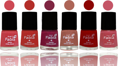 

Fabia Nail Polish Matte Look Attractive Your Nails Strawberry-Candy Orange-Dark Magenta-Coral-Red-Light Pink(Pack of 6)