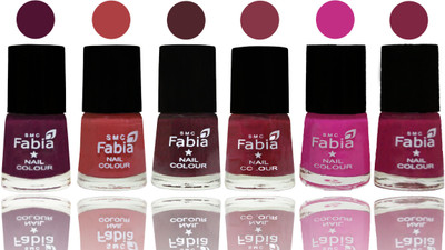 

Fabia Nail Polish Matte Look Attractive Your Nails Boysenberry-Peach-Wine-Wine Red-Pink Pink-Dark Magenta(Pack of 6)