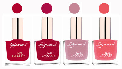 

Lady Fashion Ultra High Shine Long Stay Nail Polish Pink,Bright Pink,Silky Purple,Silky Pink(Pack of 4)