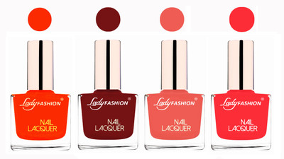 

Lady Fashion Ultra High Shine Long Stay Nail Polish Nude,Golden,Light Orange,Baby Pink(Pack of 4)
