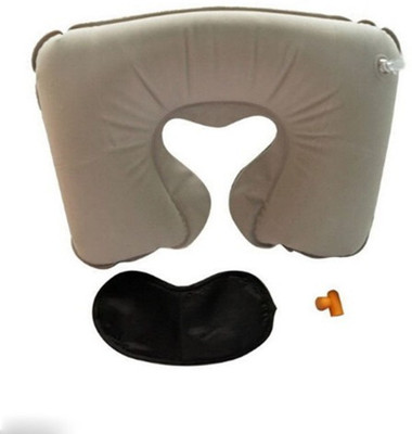 

Generic New Arrived 3 in 1 Compact Travel kit with Inflatable Neck pillow, Eye mask, and 2 Earplugs with box packing Neck Pillow(As shown)