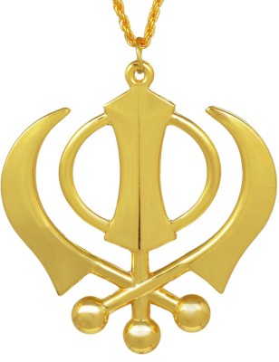 memoir Big and Bold Khanda Sikh Sardar Punjabi Khalsa Locket Gold-plated Alloy Pendant