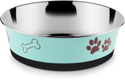 

HM Steels HMSTEELS DOG BOWL HEAVY DISH BONDED WITH GREEN COLOR AND PRINTING 23 CM Round Stainless Steel Pet Bowl(2500 ml Green)