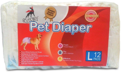

Super Dog 3050 Disposable Dog Diapers(Pack of 12 L)