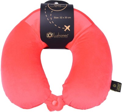Lushomes Foam Solid Travel Pillow Pack of 1(Red)