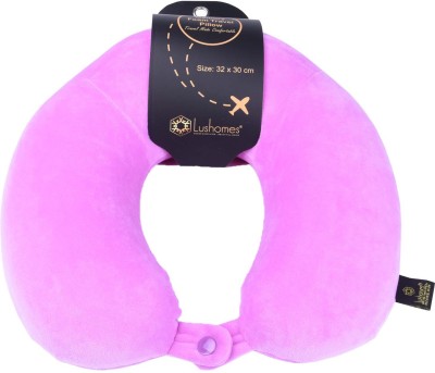Lushomes Foam Solid Travel Pillow Pack of 1(Pink)