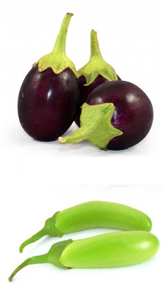 ZONATO Combo pack of Brinjal & Green Brinjal 100 seed 50 Per item Seed(100 per packet)