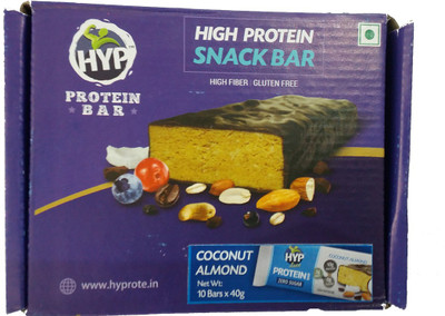 

Hyp Coconut Almond Pack of 10 Bars x 40g Protein Bars(400 g, Coconut Almond)