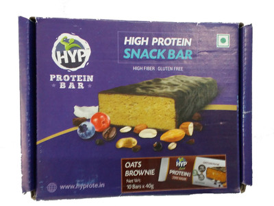 

Hyp Oats Brownie Pack of 10 Bars x 40g Protein Bars(400 g, Oats Brownie)