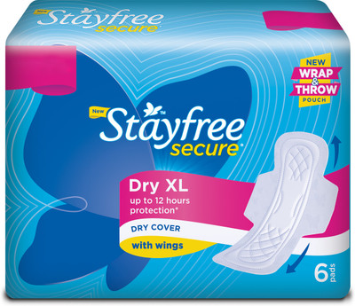 

Stayfree Secure Dry XL Wings Sanitary Pad(Pack of 6)