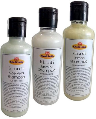 

Khadi Shampoo - Aloevera, Jasmine & Lemon (Pack of 3)(210 ml)