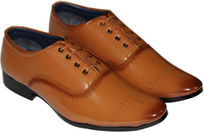 

Koscko Men formal shoes Lace Up For Men(Tan