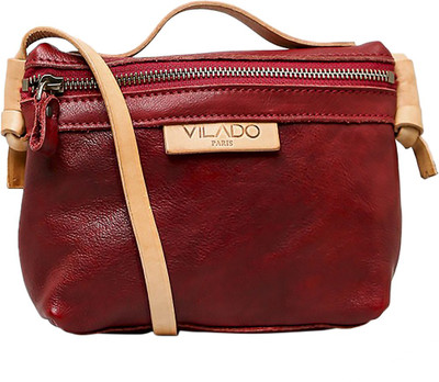 

Vilado Women Casual Red Genuine Leather Sling Bag