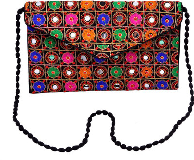

Sadaf Design's Girls Formal Black Nylon, Satin Sling Bag