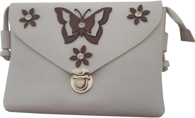 

hims Women Casual White PU Sling Bag